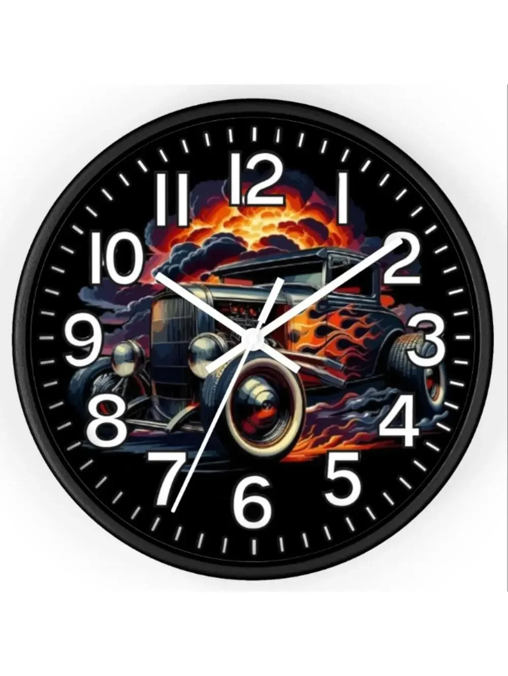 Hot Rod Street Rod Rat Rod Glow In The Dark Wall Clock New!